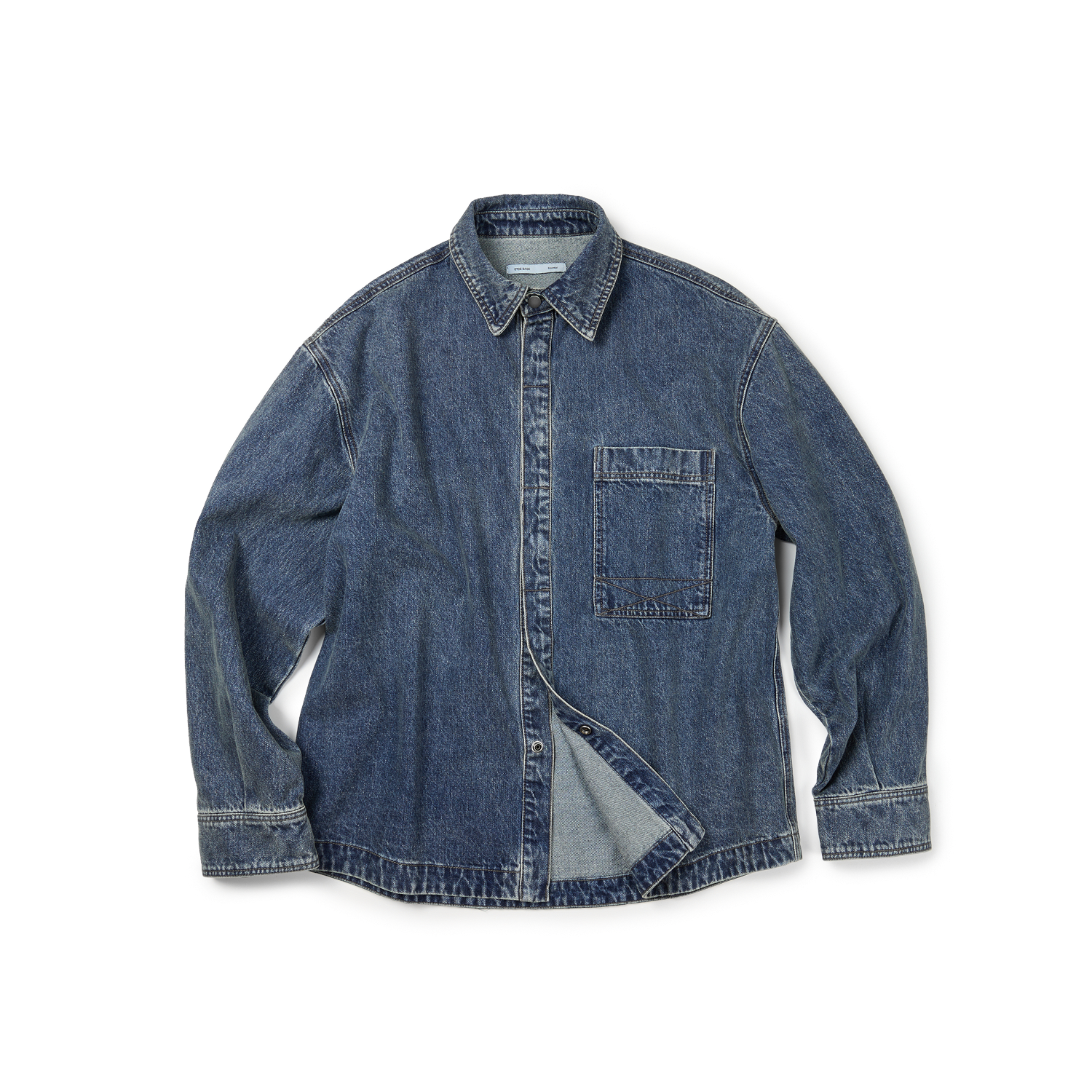 이티씨이 베이스 워시드 데님 셔츠 블루(ETCE Base Washed Denim Shirts Blue)
