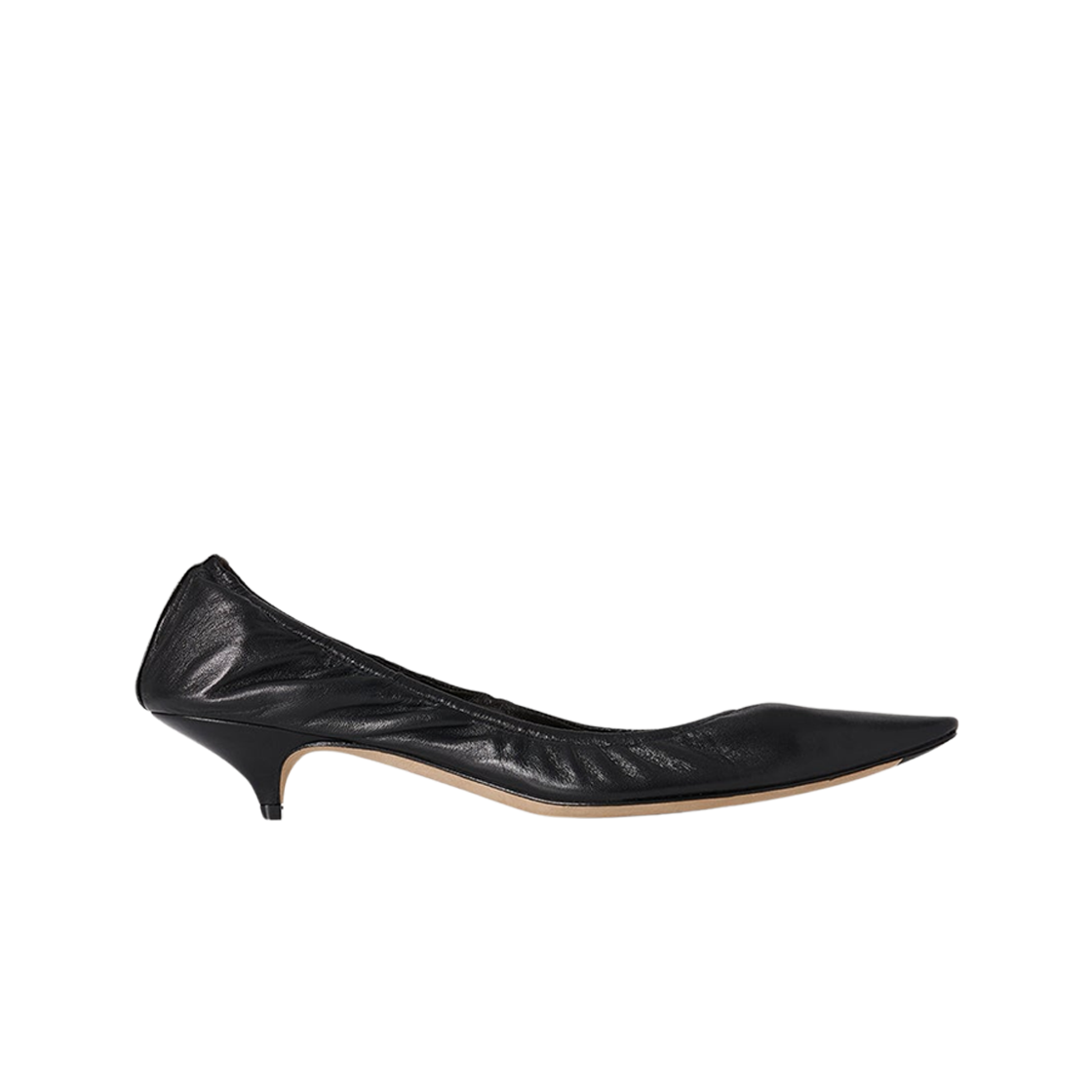 F1542SL1BLK (W) The Row Liisa Leather Kitten Heel Black