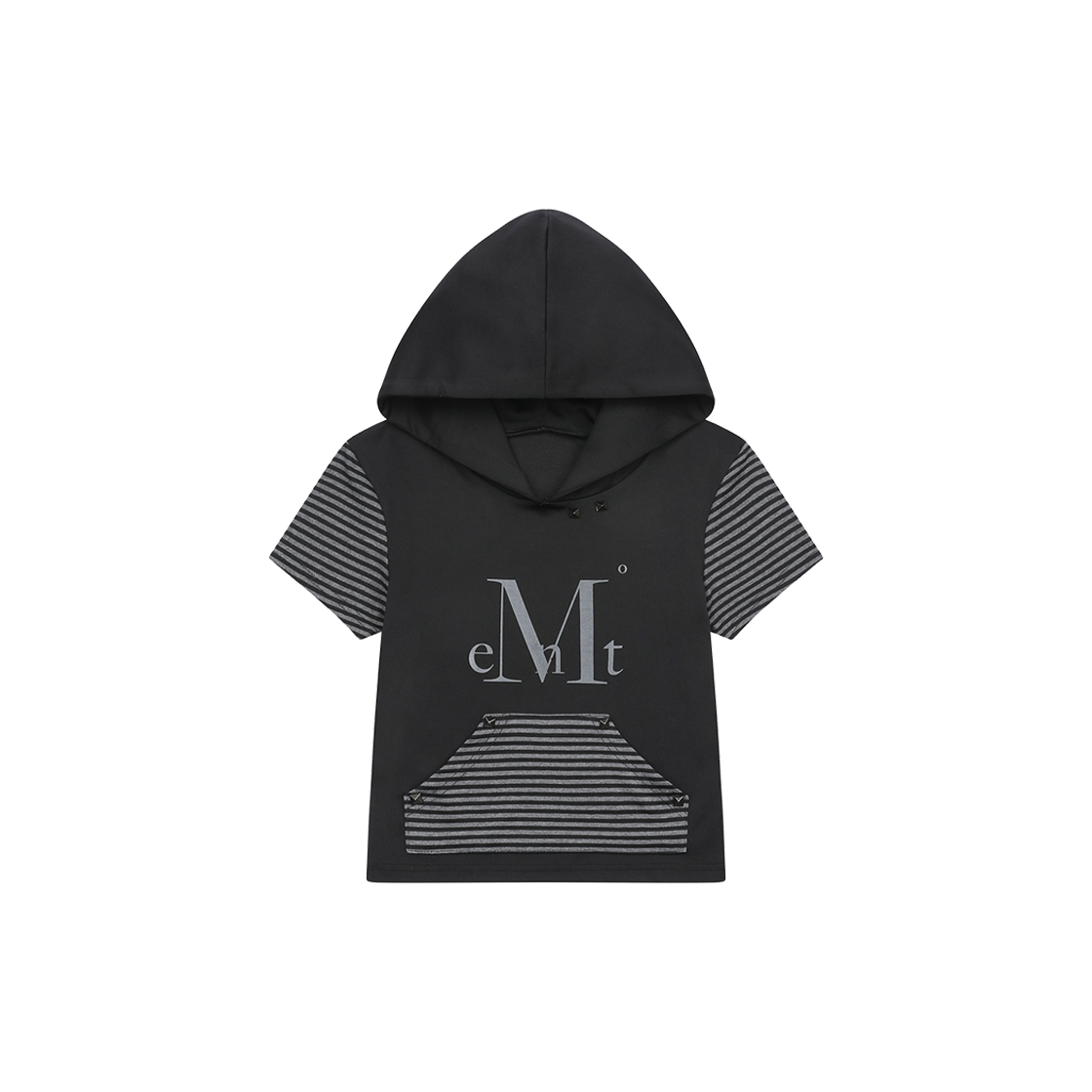 P0000BDZ MUCENT Nibs Set-Up Stripe Half Hood T Black