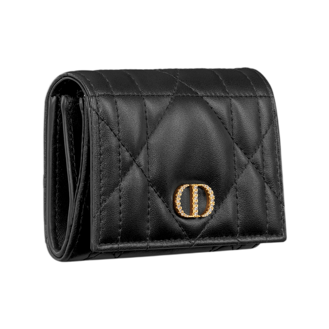 디올 카로 글라이신 월렛 크리스탈 매크로까나쥬 램스킨 블랙(Dior Caro Glycine Wallet with Crystals Macrocannage Lambskin Black) - 2