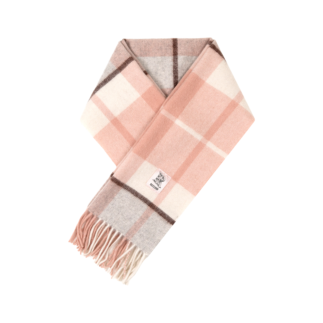 리끌로우 캐시미어 100% 체크 머플러 핑크(RECLOW 100% Cashmere Check Muffler Pink) - 3