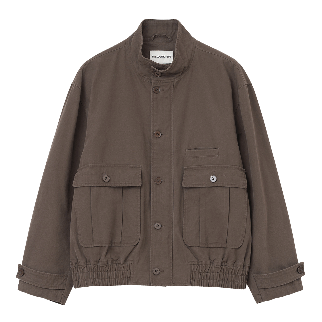 ML622MCR Millo Archive Spread Highneck Jacket Mocha Brown