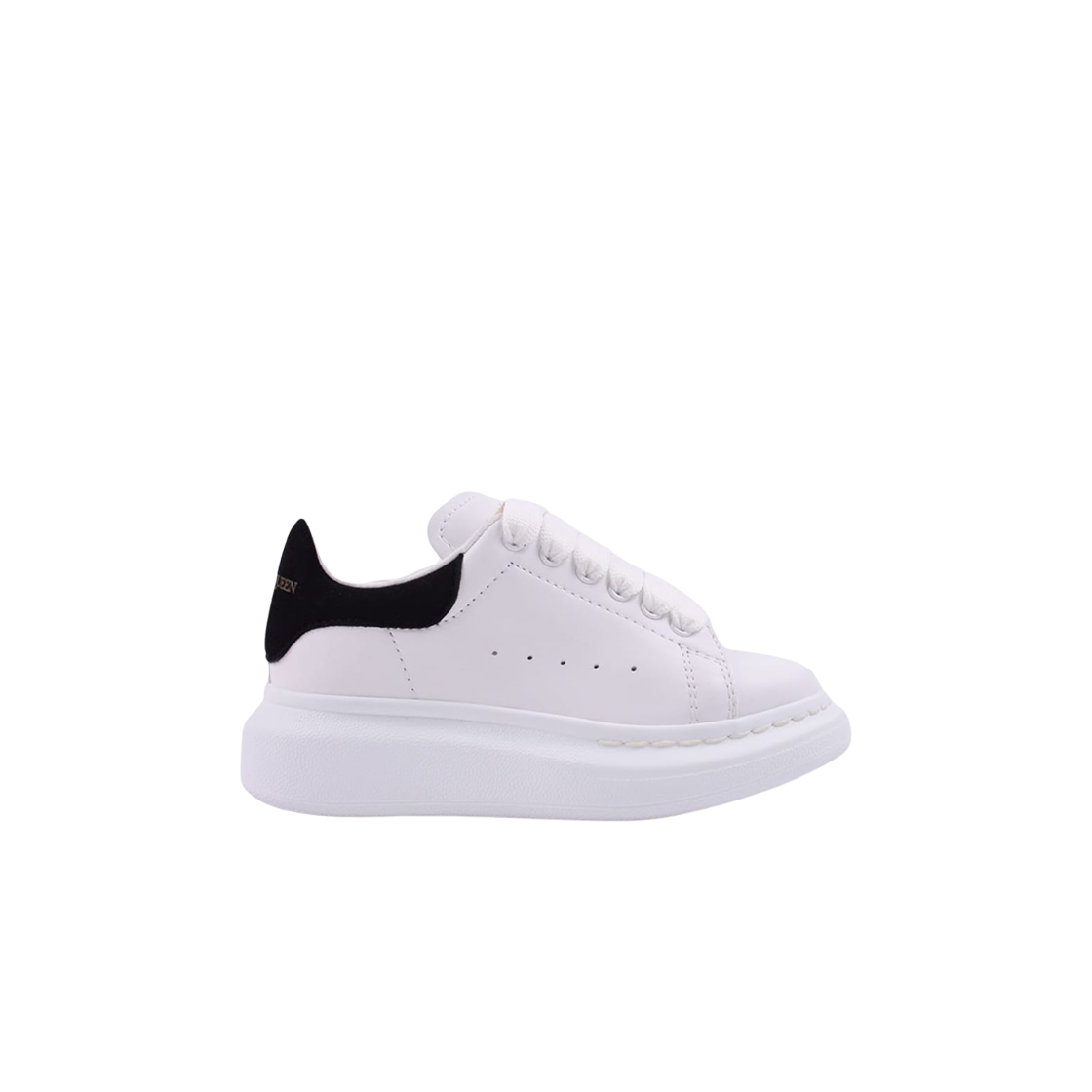 (키즈) 알렉산더 맥퀸 오버사이즈드 스니커즈 화이트 블랙((Kids) Alexander McQueen Oversized Sneakers White Black)