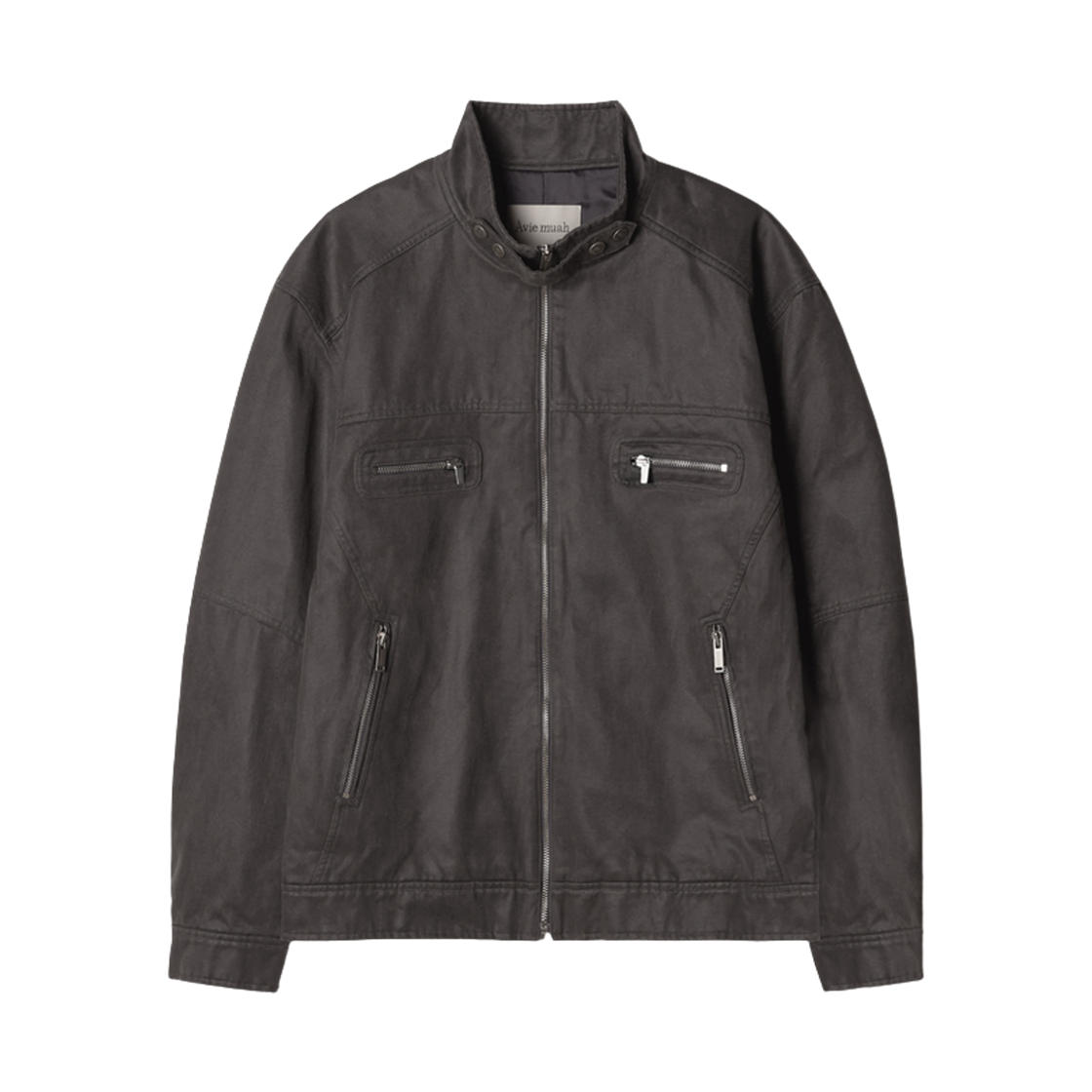 AM01JK2501-GY Aviemuah Vintage Crack Rider Jacket Grey