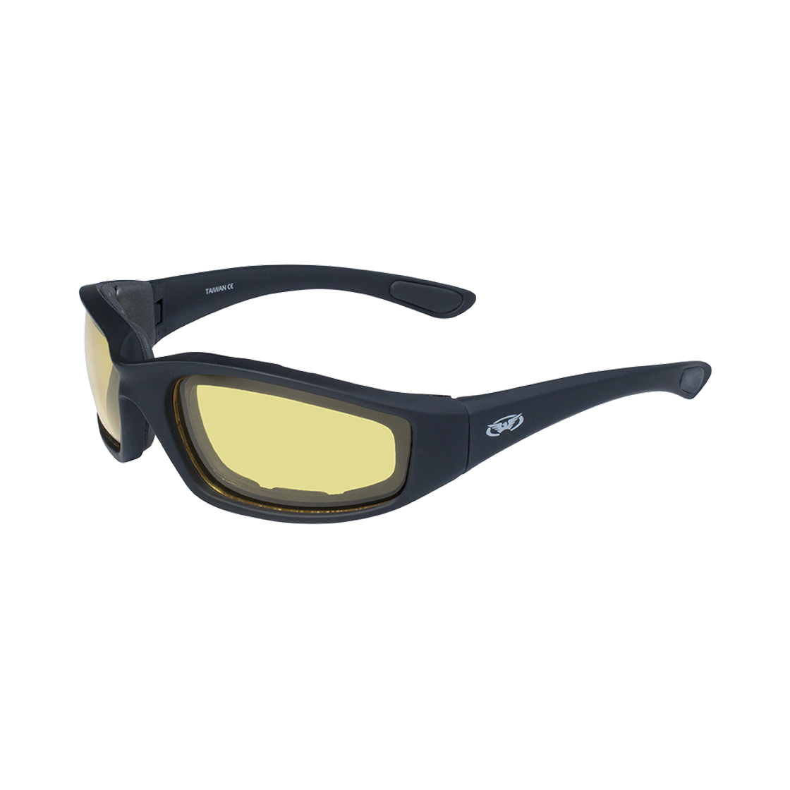 - Global Vision 24 Kickback A/F Matte Black Yellow Tint to Smoke Photochromic Lenses