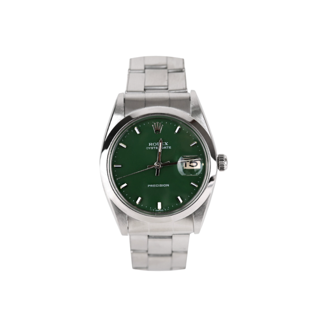 롤렉스 6694 프리시즌 오이스터 데이트 스틸 수동 그린 인덱스 35mm(Rolex Preseason Oyster Date Steel Manual Green Index 35mm)