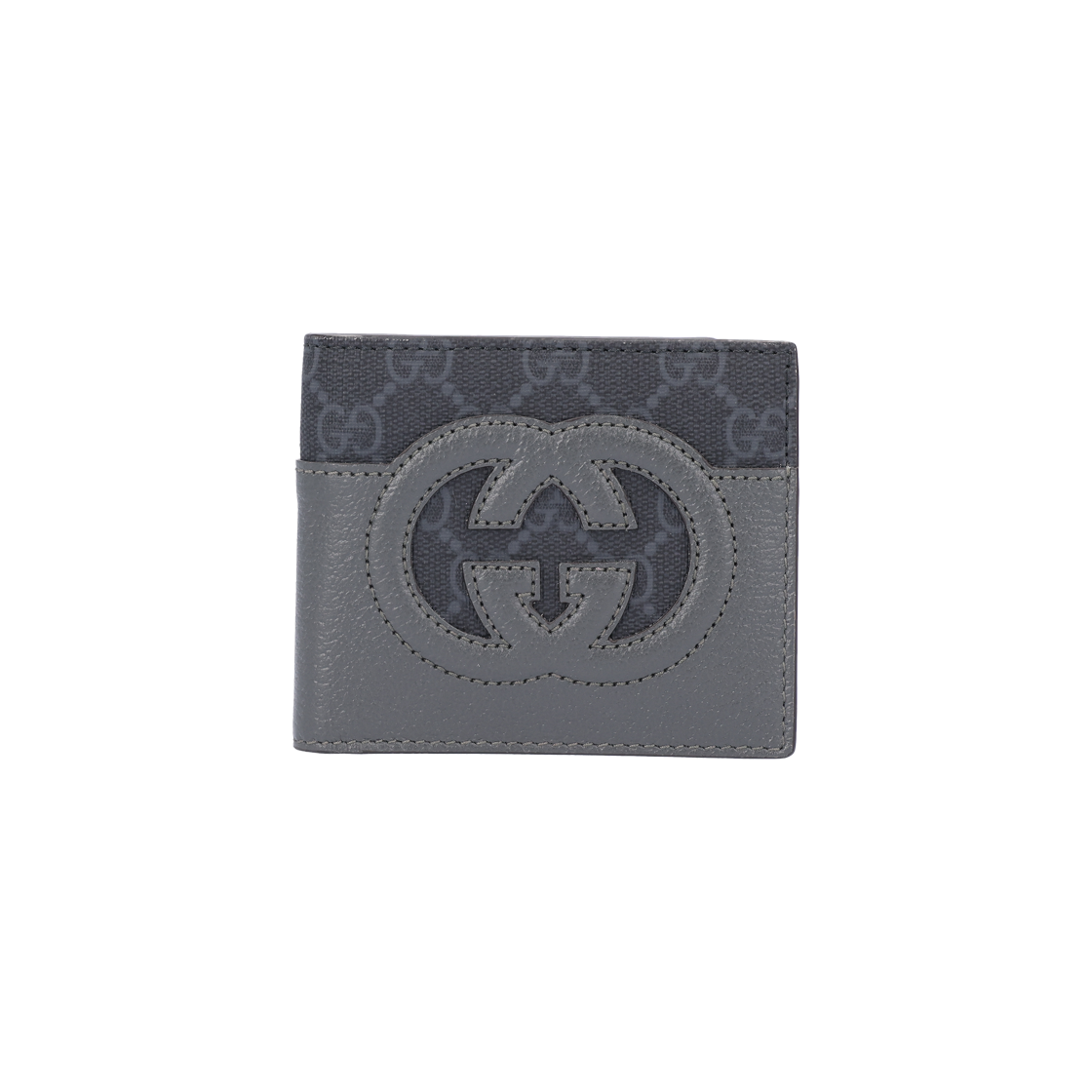 구찌 701420 인터로킹 G 슈프림 컷아웃 지갑 블랙 그레이(Gucci 701420 Interlocking G Supreme Cutout Wallet - Black Gray)