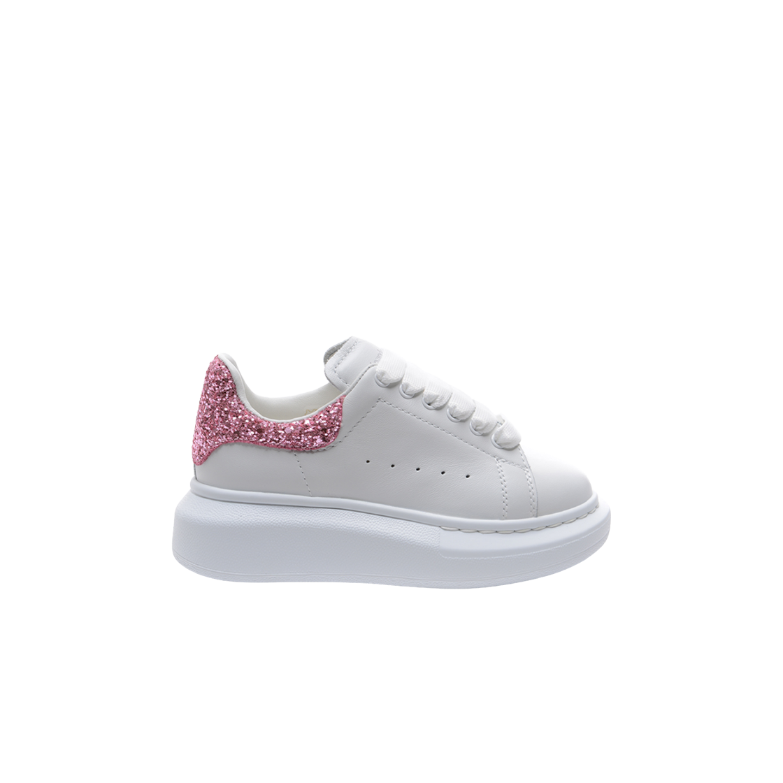 (키즈) 알렉산더 맥퀸 오버사이즈드 스니커즈 화이트 핑크((Kids) Alexander McQueen Oversized Sneakers White Pink)