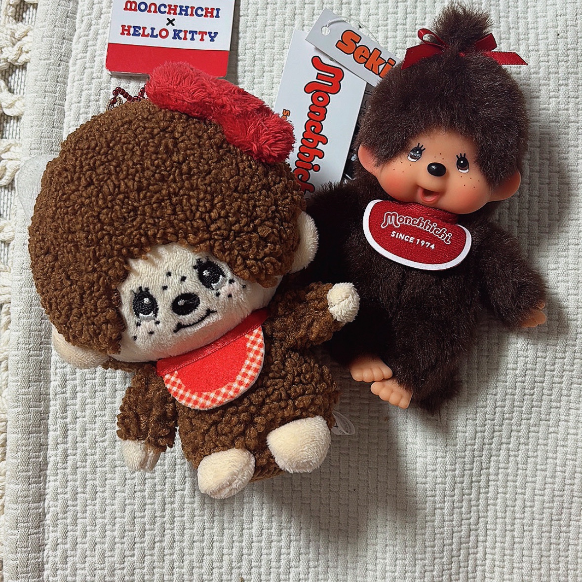 Monchhichi SS Girl Key Chain Brown 착용 스타일