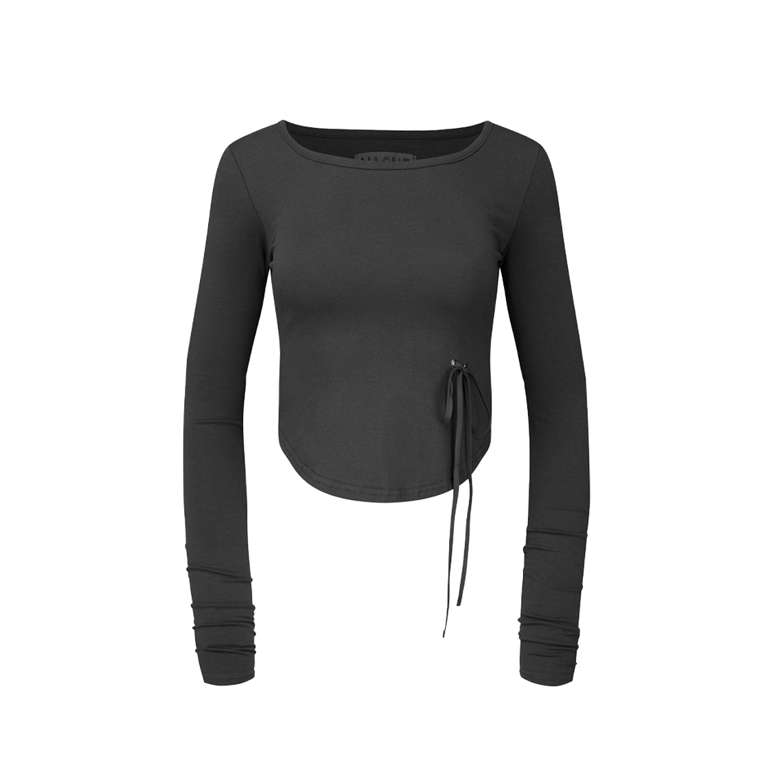 나체 우먼 시그니처 크롭 롱슬리브 차콜 - 25FW(Nache Women Signature Crop Long Sleeve Charcoal - 25FW)