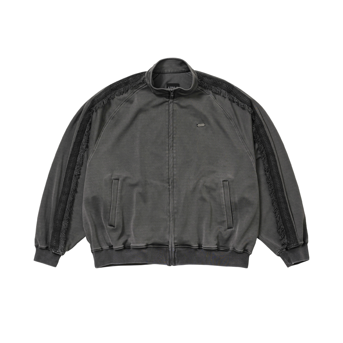 AJ254OT006CH AJOBYAJO Lace Trimming Raglan Track Jacket Charcoal