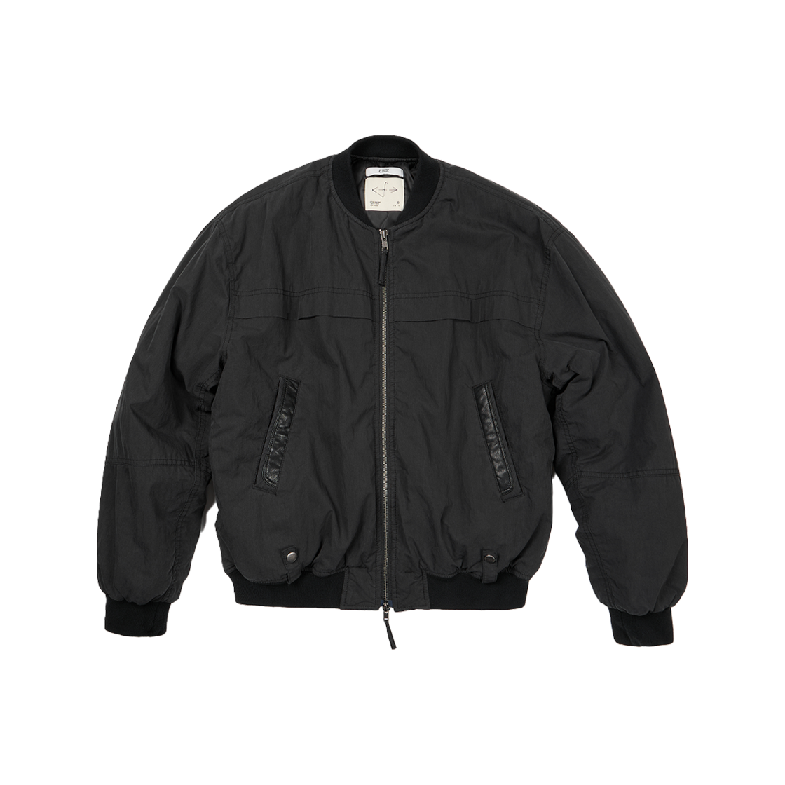 이티씨이 워시드 봄버 자켓 블랙(ETCE Washed Bomber Jacket Black)