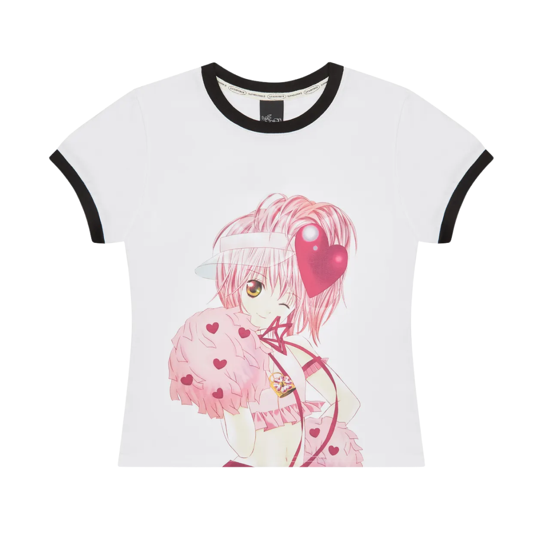 러브이즈트루 x 캐릭캐릭 체인지 링거 티셔츠 화이트(Luvistrue x Shugo Chara Ringer T-Shirt White) - 1
