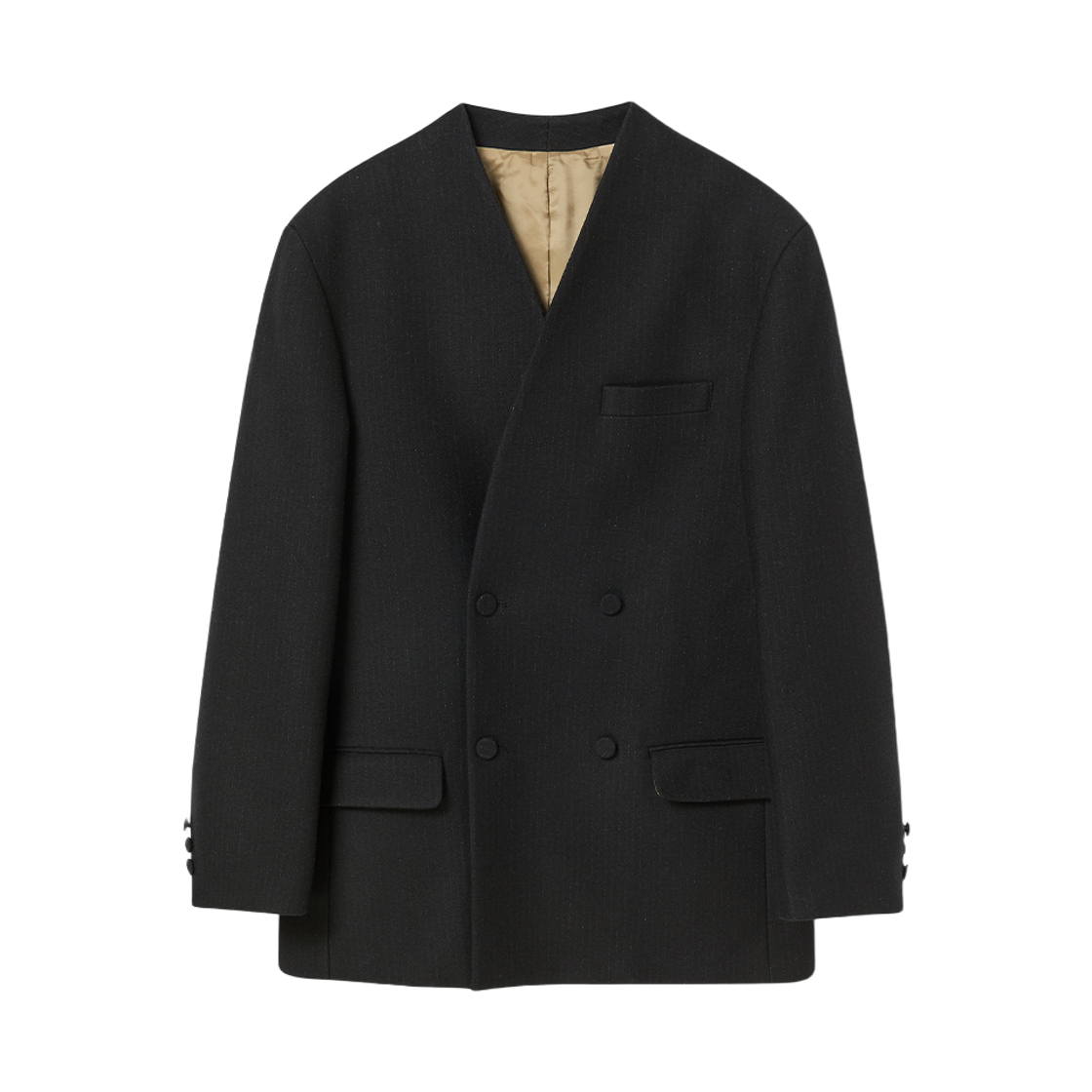 NV25FAJK02BK N ARCHIVE Minimal Pinstripe Wool Jacket Black