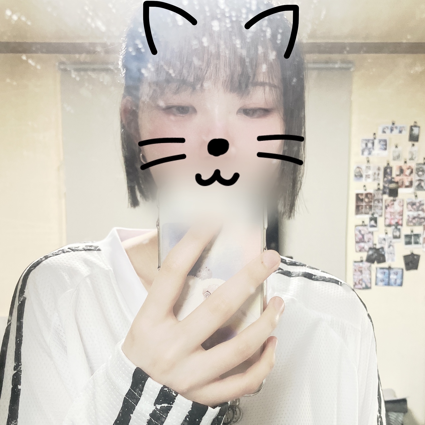 NOMANUAL Cracked Line Long Sleeve Uniform White, Adidas Adilette Clog Black White 착용 스타일 - 4