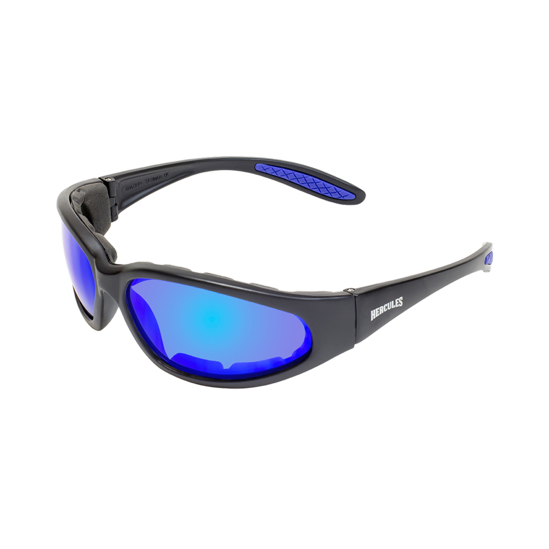 글로벌 비전 헤라클레스 1 플러스 GT 매트 블랙 블루 렌즈(Global Vision Hercules 1 Plus GT Matte Black Blue Lenses)