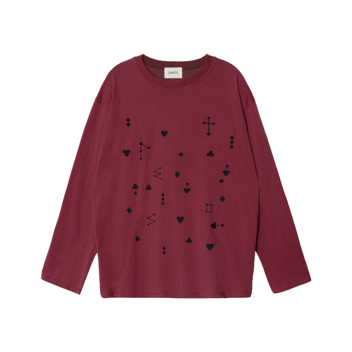 25aw39 Pesto Poker T-Shirt Wine