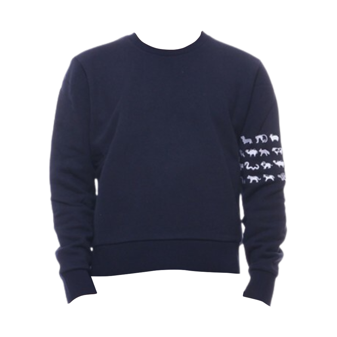 MJT258E-03377-415 Thom Browne Animal Icon 4-Bar Crewneck Sweatshirt Navy