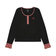 Luvistrue x Shugo Chara Check Sleeve T-Shirt Black