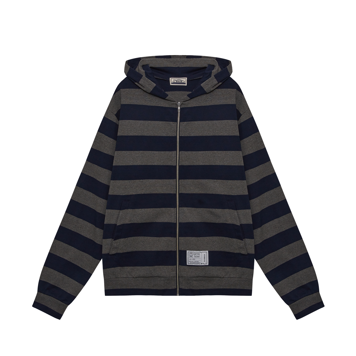 사로스 스트라이프 집업 네이비 2(Saros Stripe Zip-Up Navy 2)