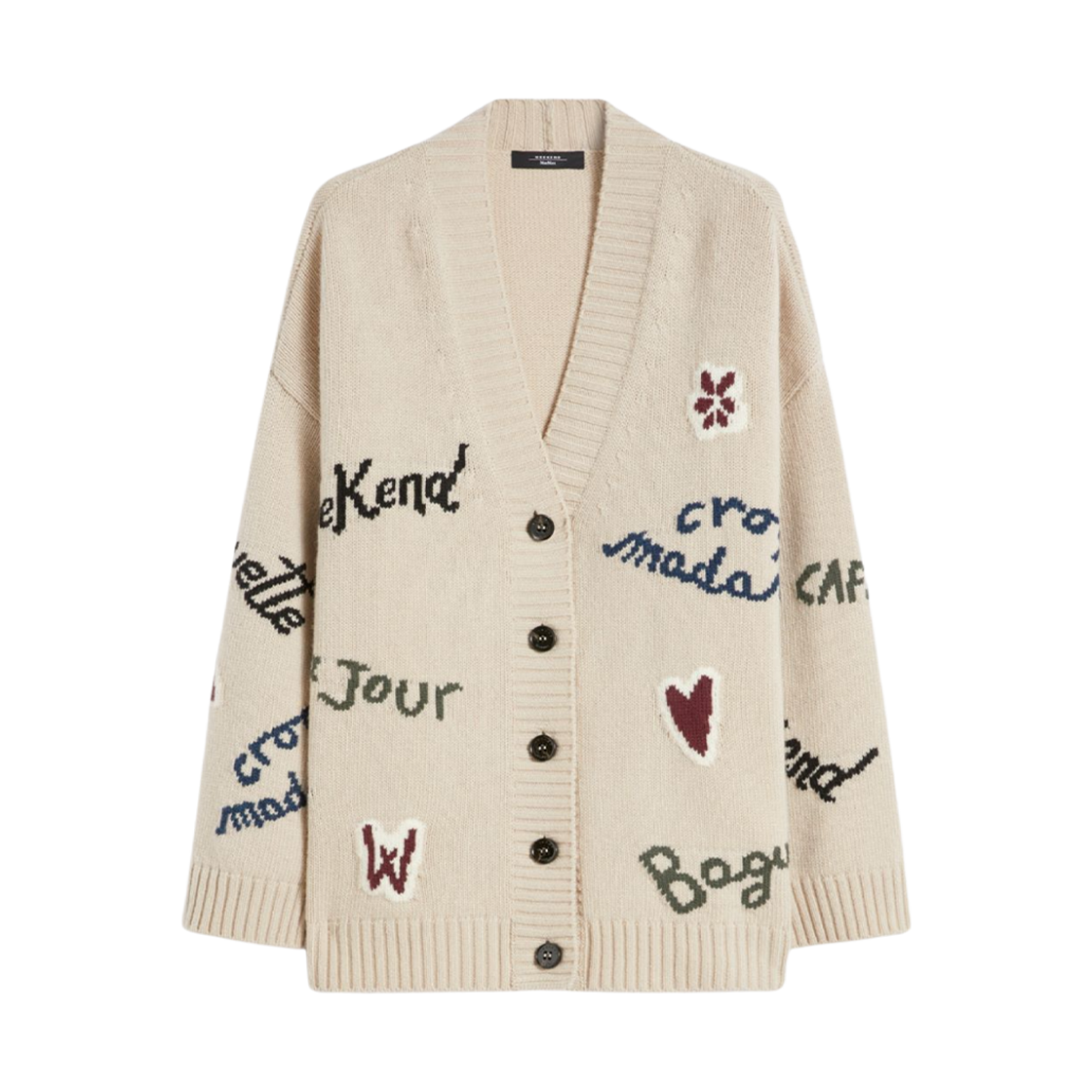 BELGIO-005 (W) Weekend Max Mara Belgio Wool Knit Oversized Cardigan Ecru