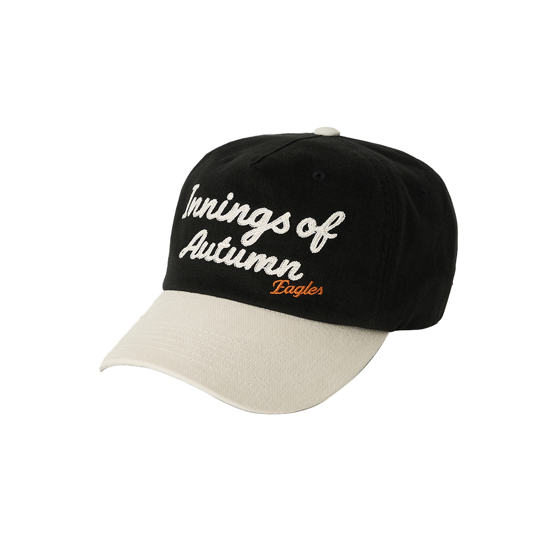 세터 X 한화 이글스 타이포 그래픽 5 패널 볼캡 블랙