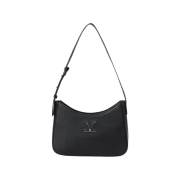 MUCENT Terin Metal Logo Leather Hobo Bag Unisex Black
