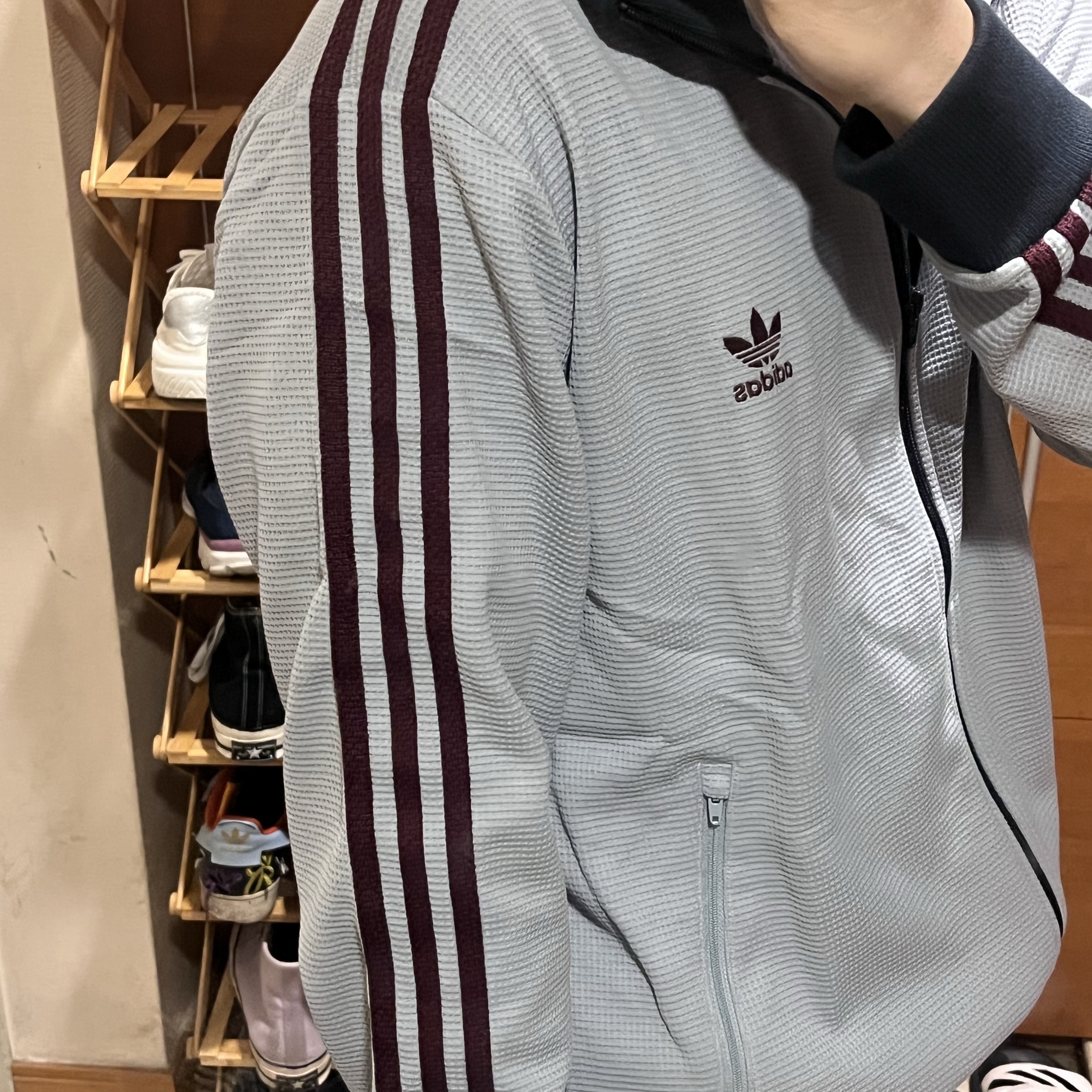 Adidas Originals Track Top Light Grey - KR Sizing 착용 스타일 - 4
