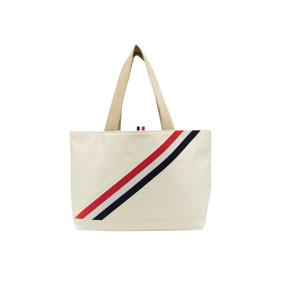 FAP287A-06555-114 Thom Browne Diagonal Stripe Tote Bag Off White