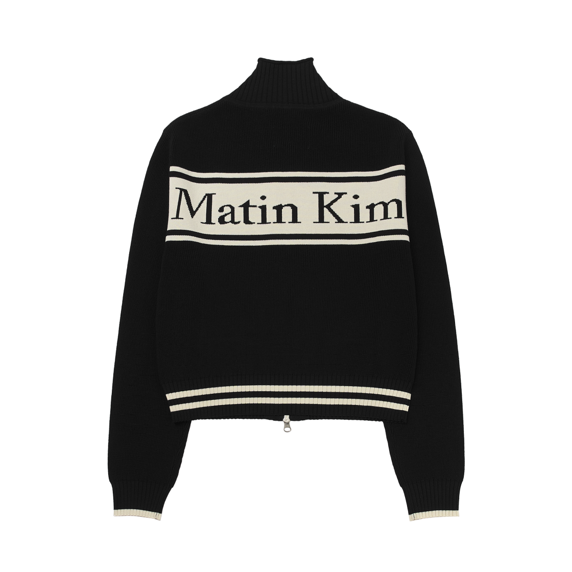 마뗑킴 스펠 포인트 스트라이프 가디건 블랙(Matin Kim Spell Point Stripe Knit Cardigan Black)