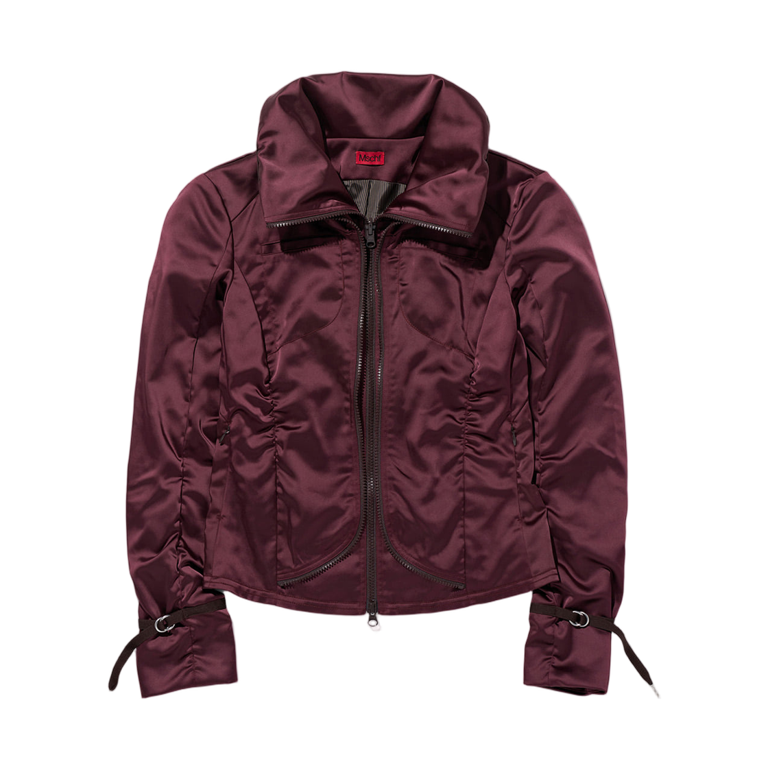 (W) 미스치프 모토 집 자켓 버건디((W) Mischief Moto Zip Jacket Burgundy)
