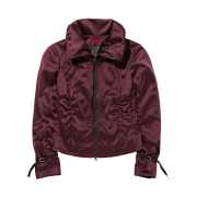 (W) Mischief Moto Zip Jacket Burgundy