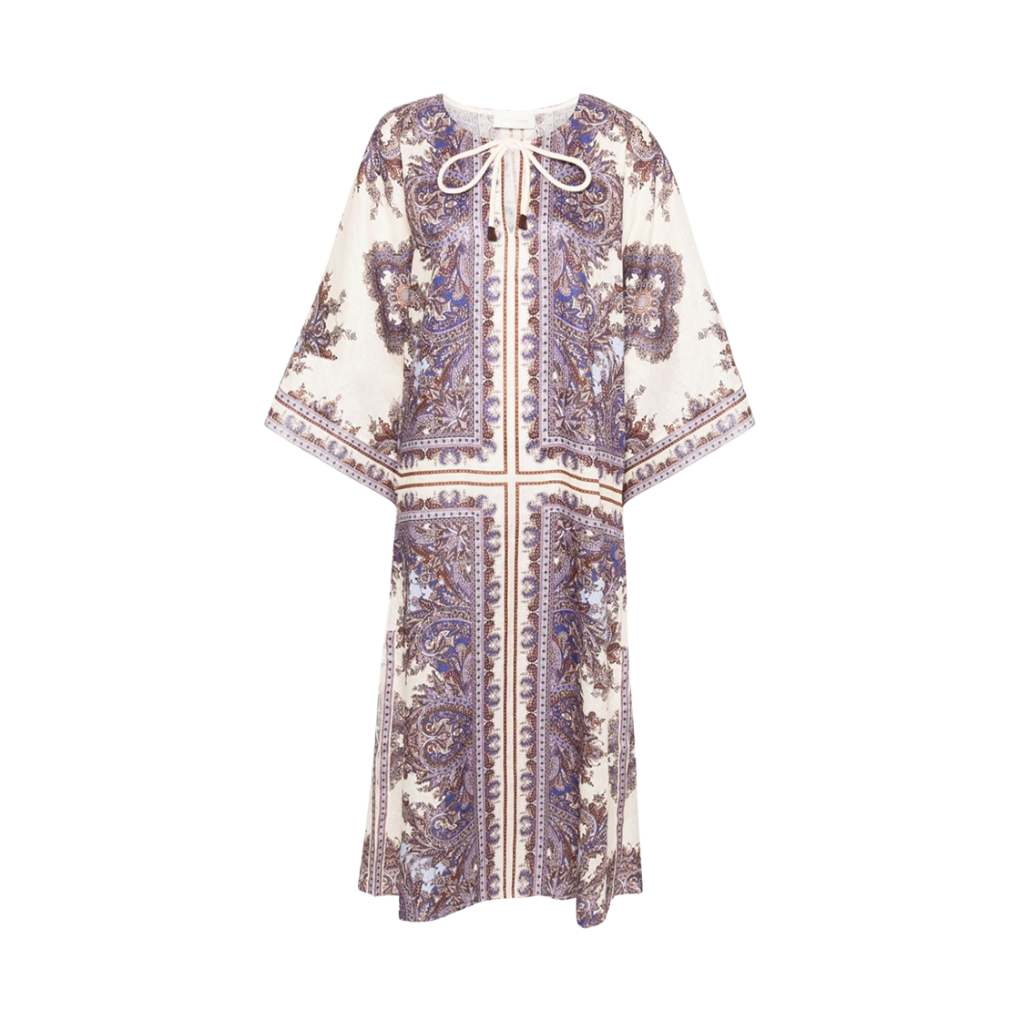 1210DSS242 (W) Zimmermann Ottie Linen Kaftan Dress Purple