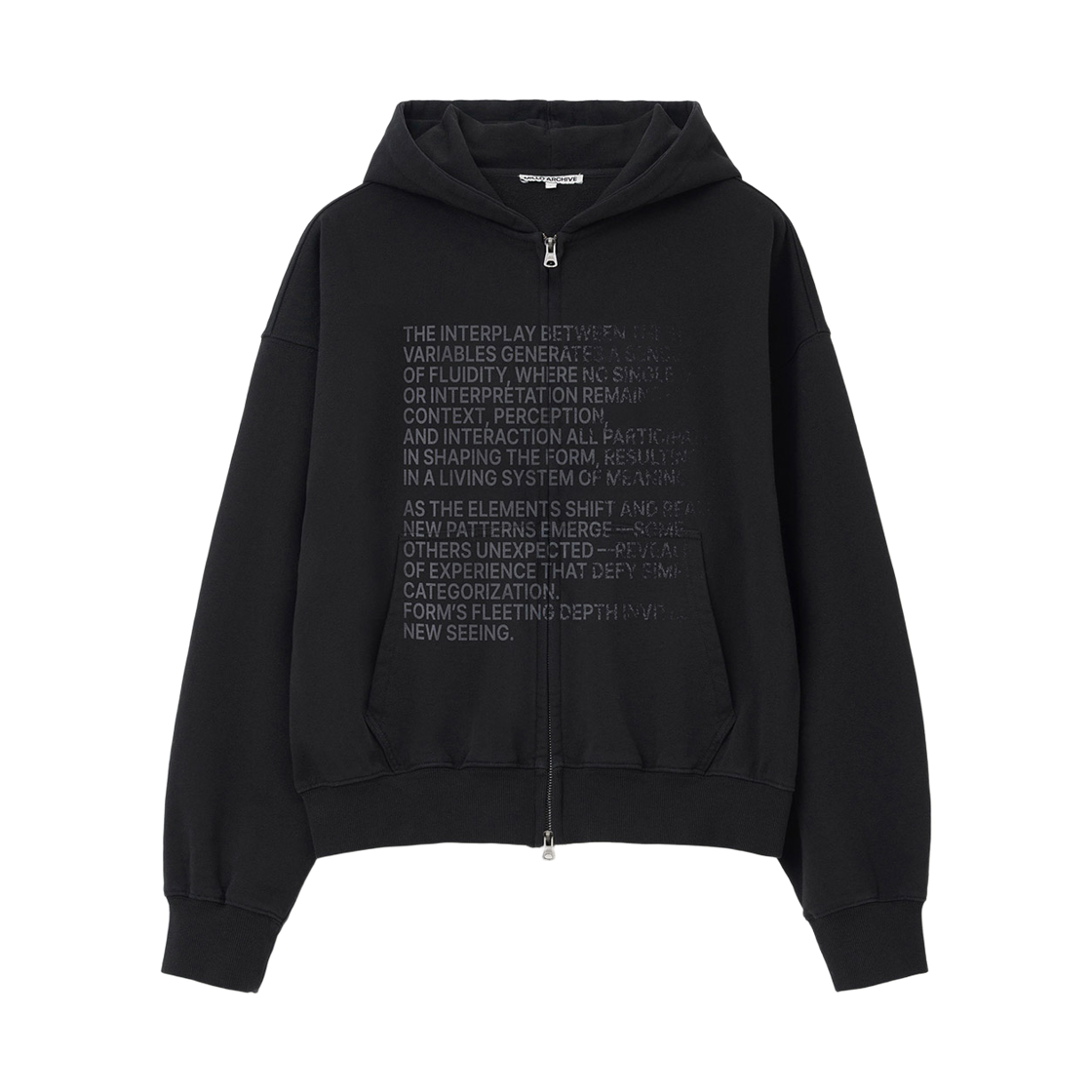 밀로 아카이브 네오 서브타이틀 후디 집업 블랙