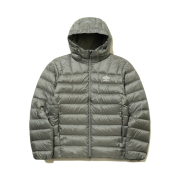 Umbro Featherflex Light Weight Hooded Down Jacket Grey Khaki
