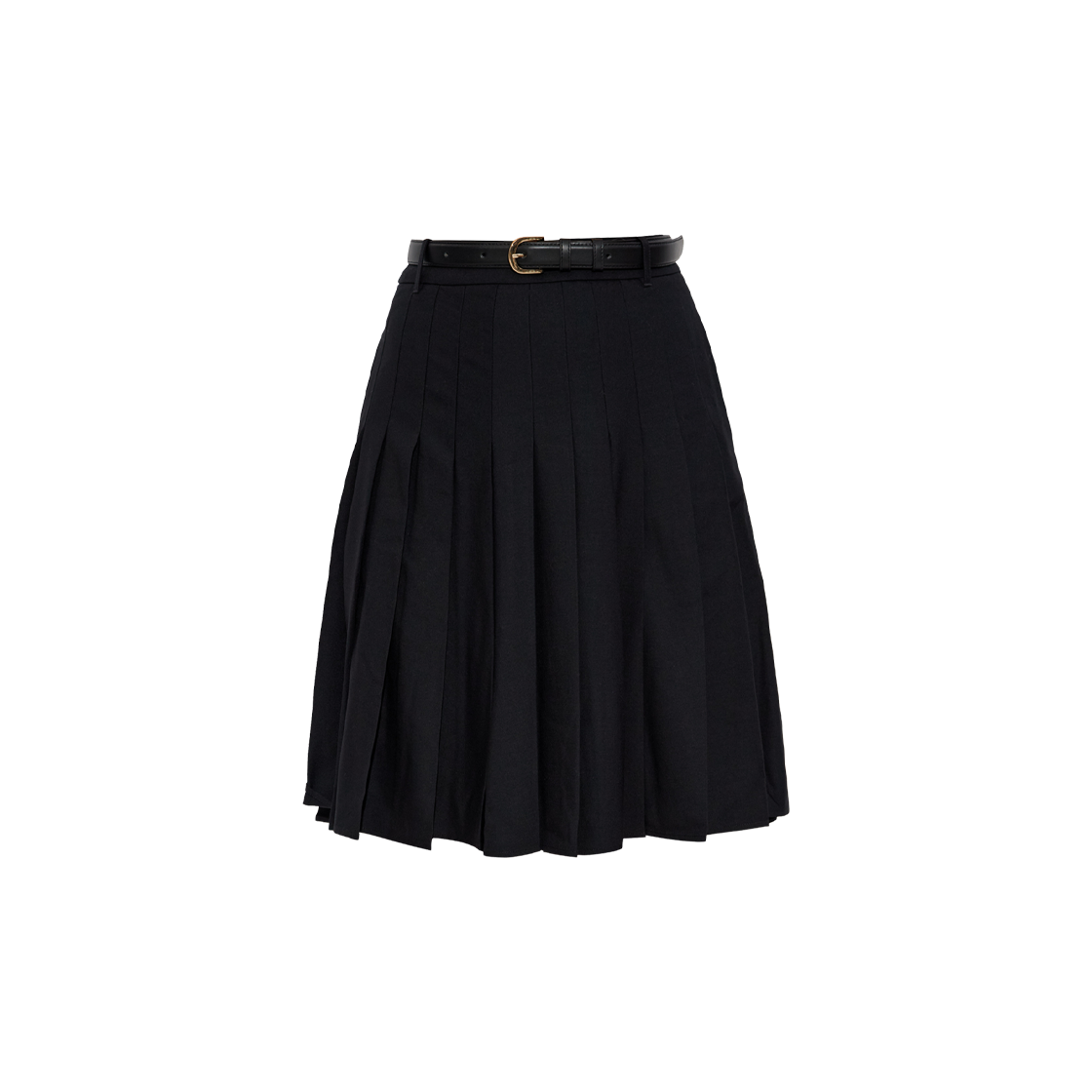 (W) 셀프 포트레이트 플리츠 트윌 미디 스커트 블랙((W) Self Portrait Pleated Twill Midi Skirt Black)