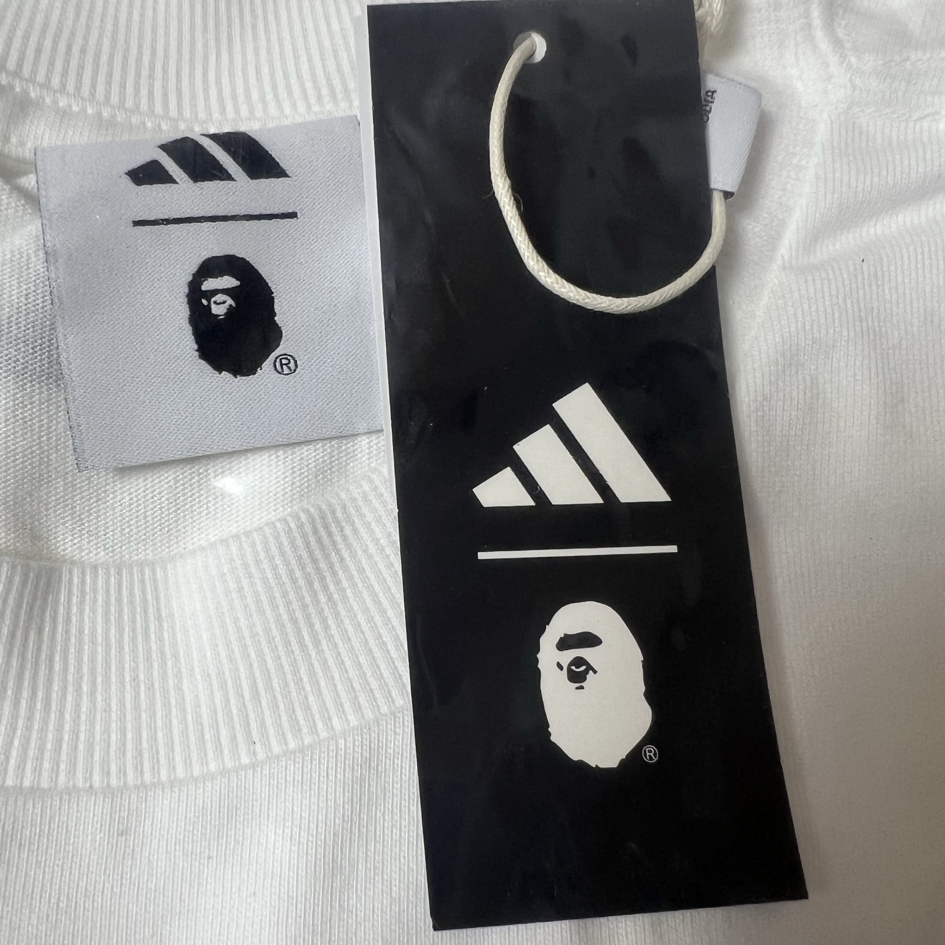 Adidas x BAPE Baby Milo T-Shirts White - KR Sizing 착용 스타일 - 1