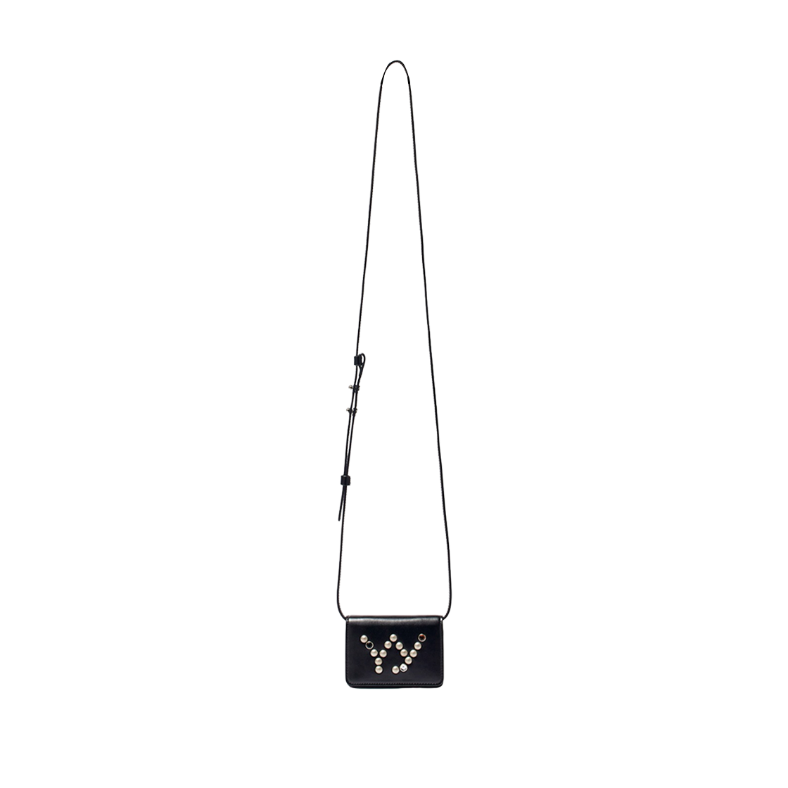 오픈 Yy 마이크로 스웨이드 스터드 월렛 백 블랙(Open Yy Micro Suede Stud Wallet Bag Black)