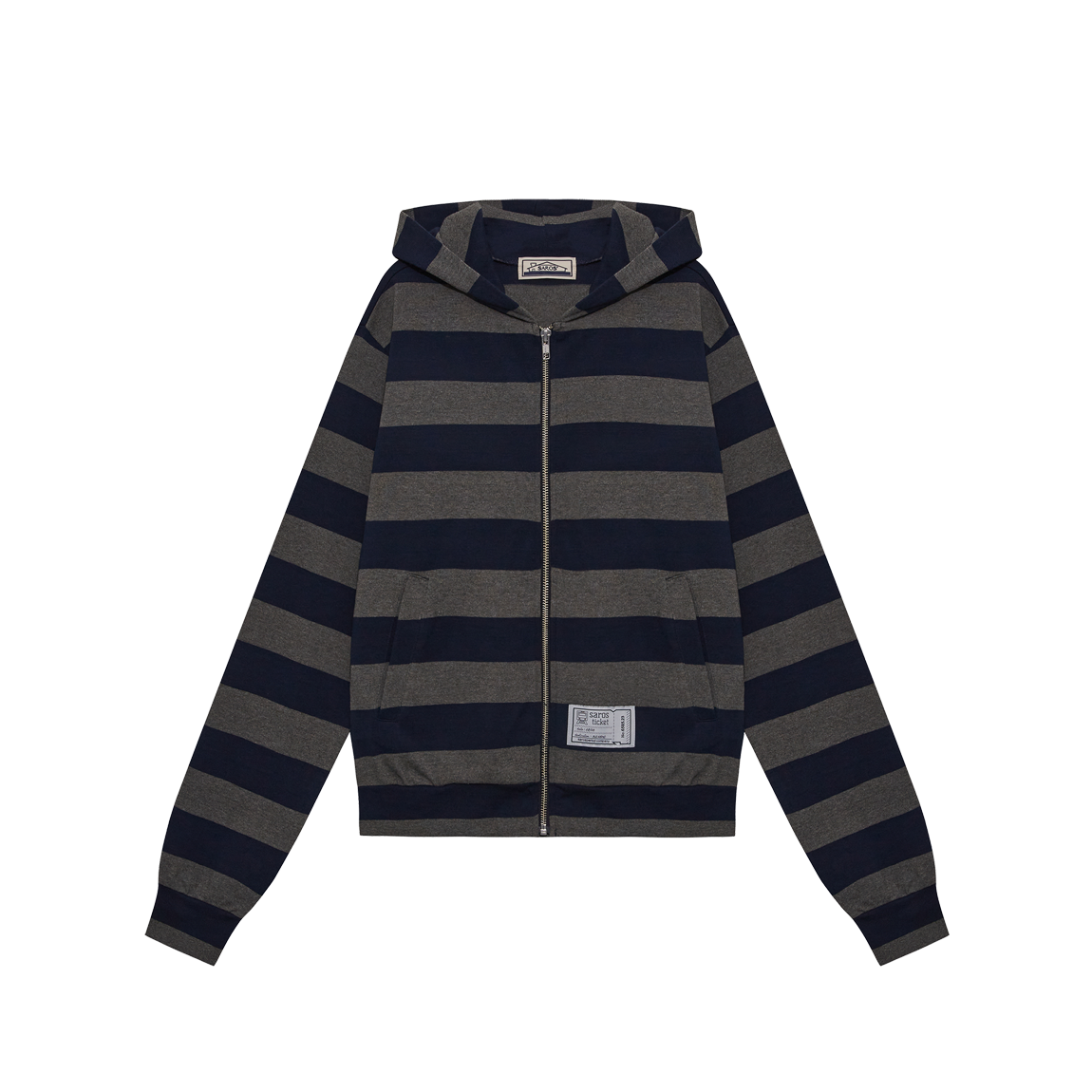 사로스 스트라이프 집업 네이비 1(Saros Stripe Zip-Up Navy 1)