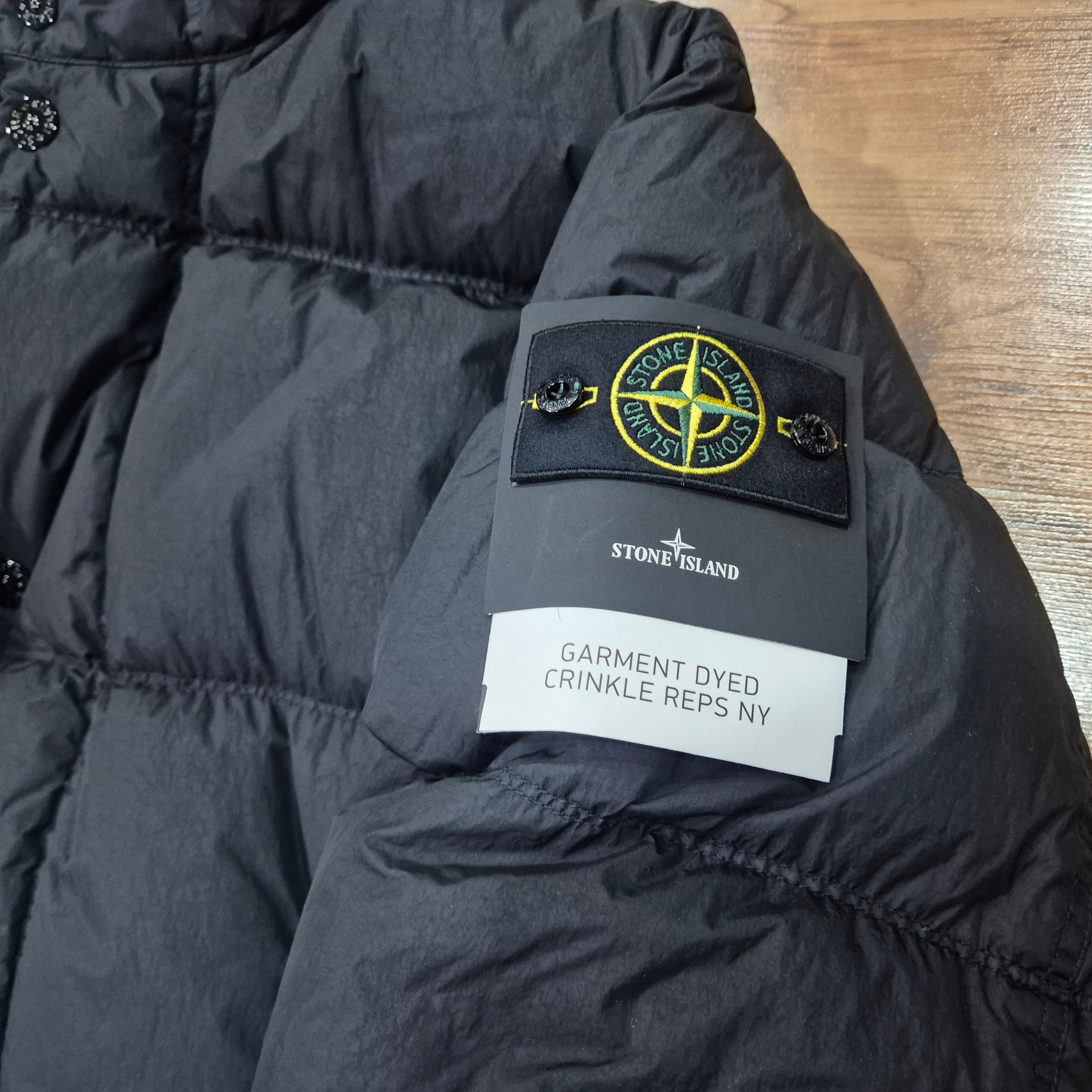 Stone Island 4100012 Crinkle Reps NY Recycled Nylon Wind Resistant Down Parka Black - 25FW 착용 스타일 - 2