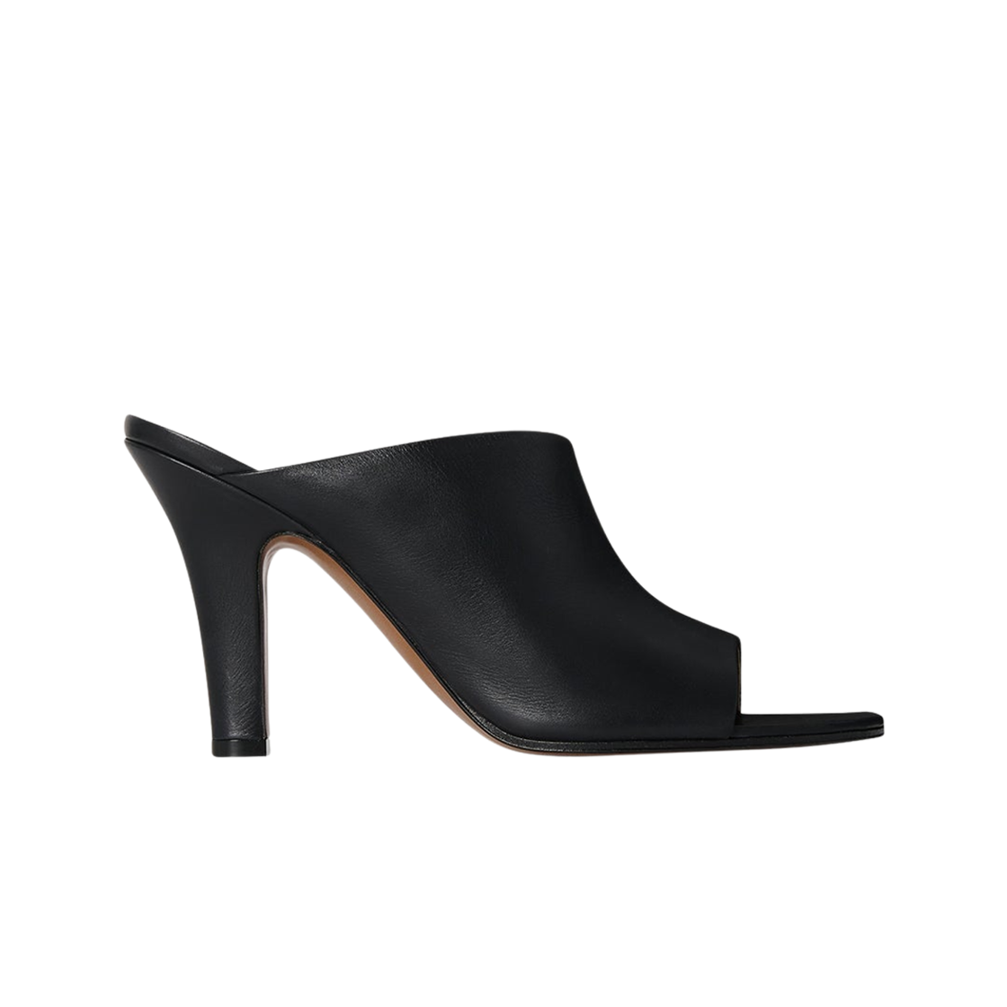 (W) 더 로우 시그넘 레더 뮬 블랙((W) The Row Signum Leather Mule Black)