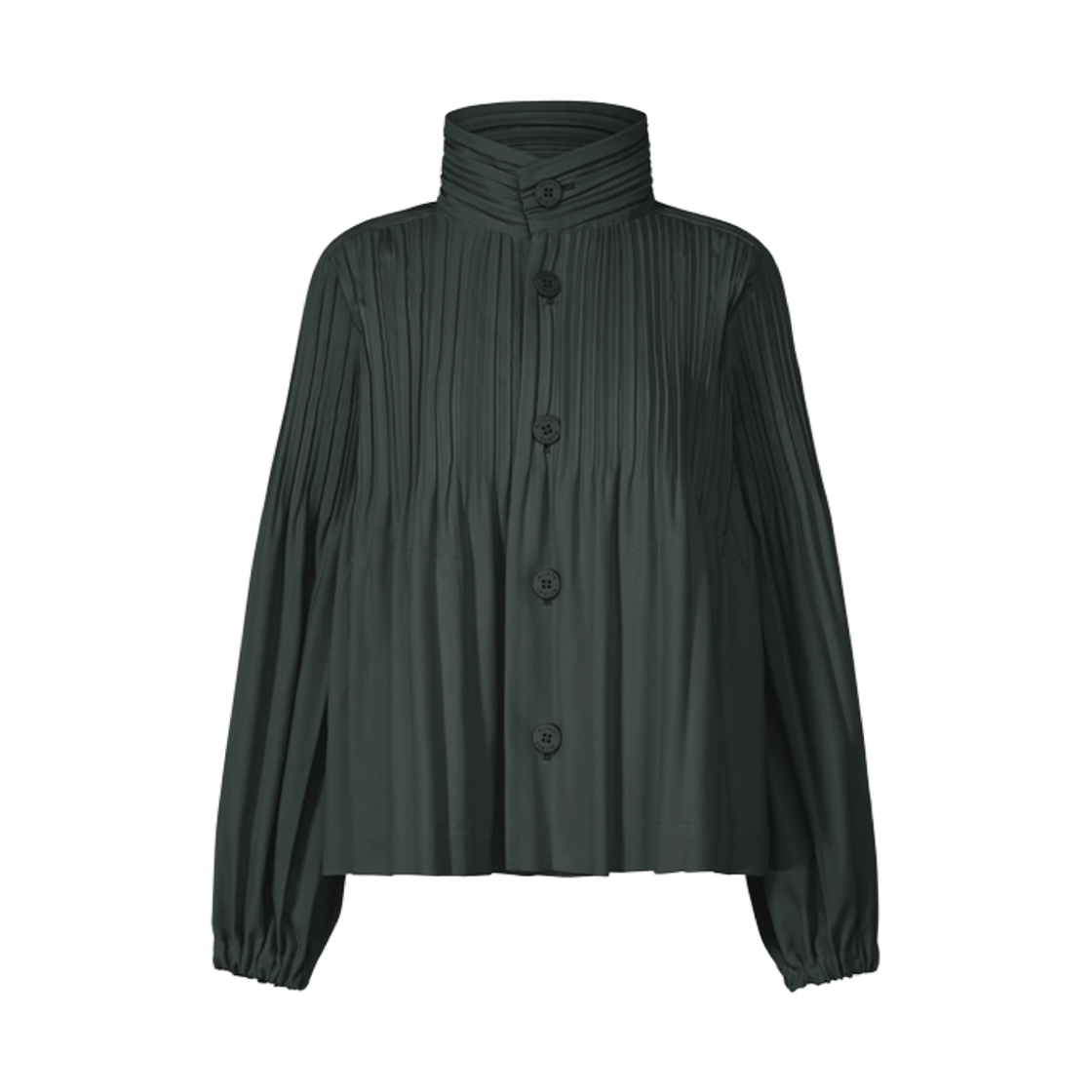 PP53-ZC891-17 (W) Pleats Please Issey Miyake Smooth Coat Charcoal