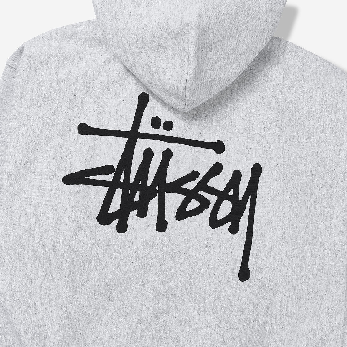 스투시 베이직 스투시 후드 집업 애쉬 헤더 2023 | Stussy | KREAM