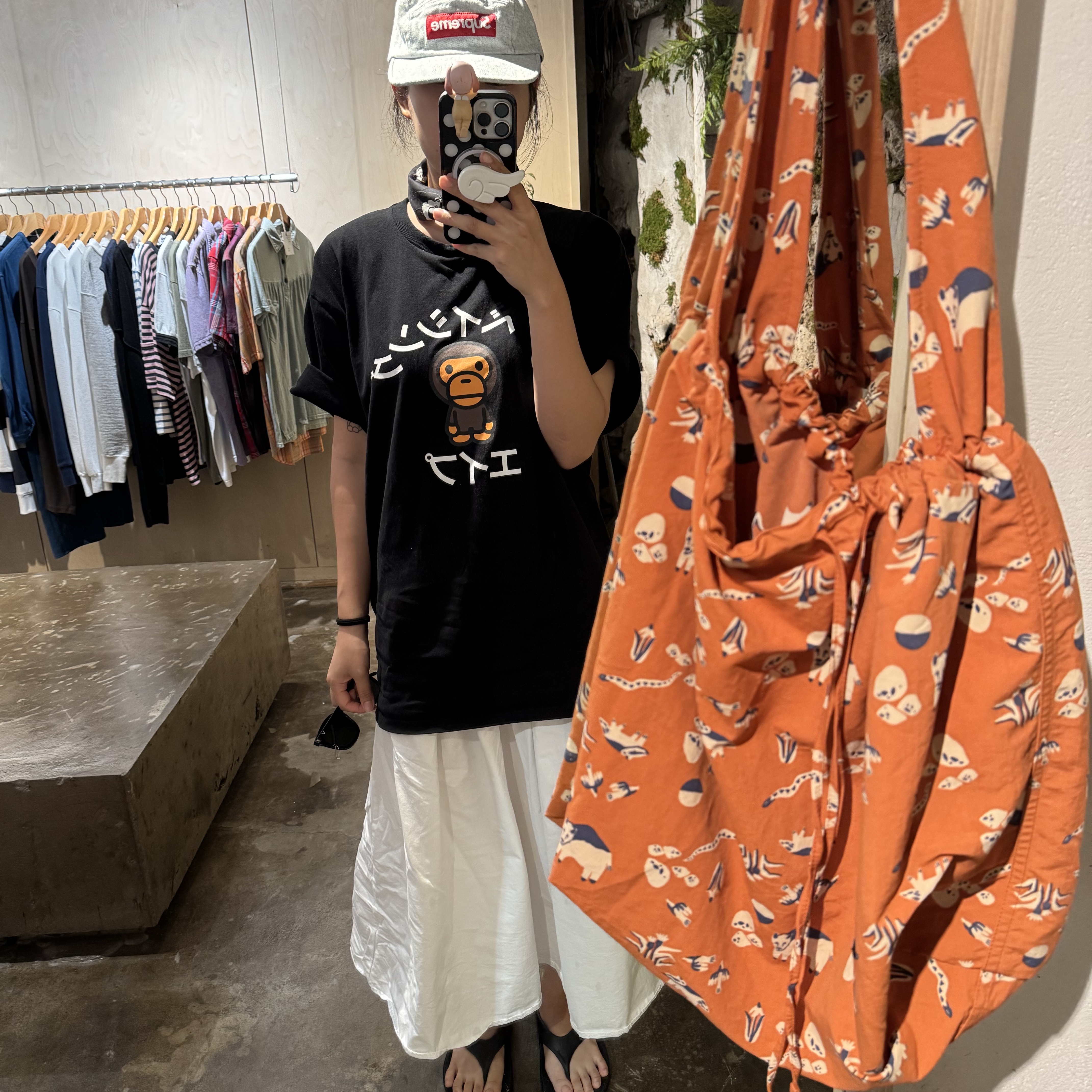 Supreme Coated Denim Camp Cap White - 24SS, Oofos OOriginal Black 착용 스타일