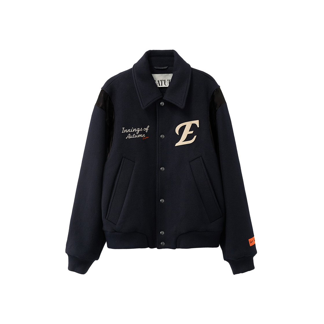 세터 X 한화 이글스 퍼시 울 바시티 자켓 네이비(Satur x Hanwha Eagles Percy Wool Varsity Jacket Navy)