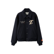 Satur x Hanwha Eagles Percy Wool Varsity Jacket Navy