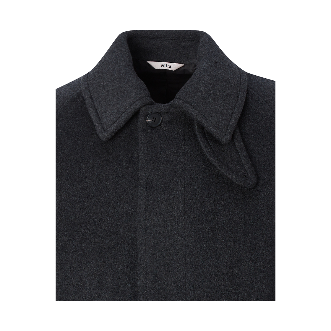 히스헤지스 헤비 발마칸 코트_차콜(HIS HAZZYS Heavy Balmacan Coat_Black) - 4
