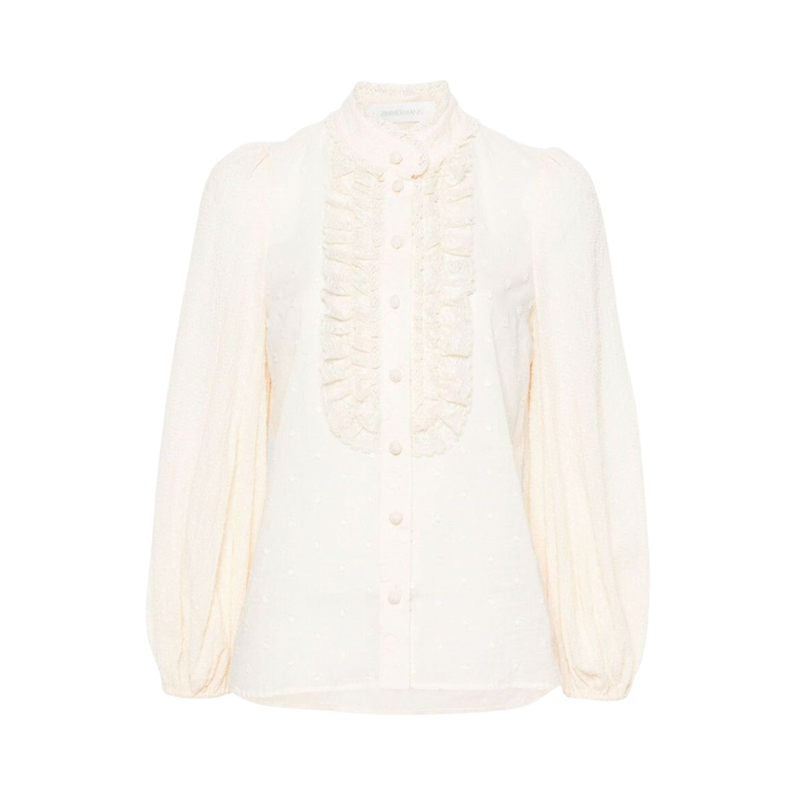 (W) 짐머만 러플 코튼 블라우스 크림((W) Zimmermann Ruffle Cotton Blouse Cream)
