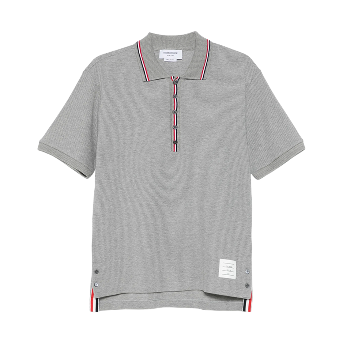 MJP227A-J0216-055 Thom Browne Cotton Polo Shirt Light Grey