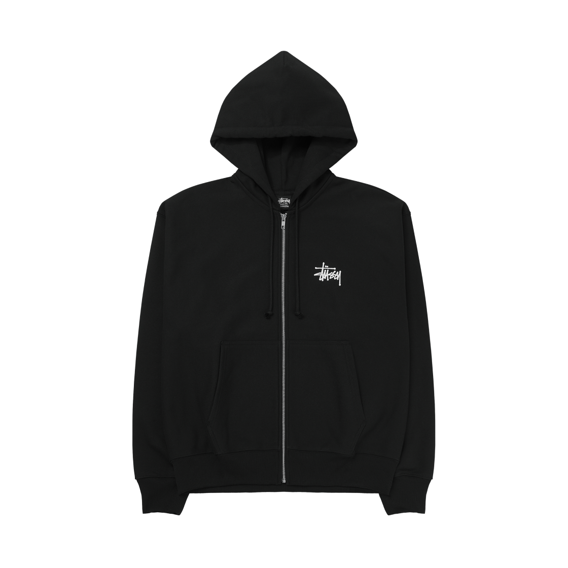 스투시 베이직 후드 집업 블랙(Stussy Basic Zip Hoodie Black)